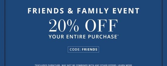 20 Off At Pottery Barn During Friends Family Event Nerdwallet