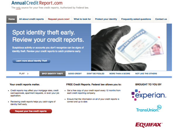 anual credit report file number