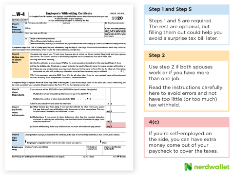 How to Fill Out Form W-4: Help, Calculator & FAQs for 2020 - NerdWallet