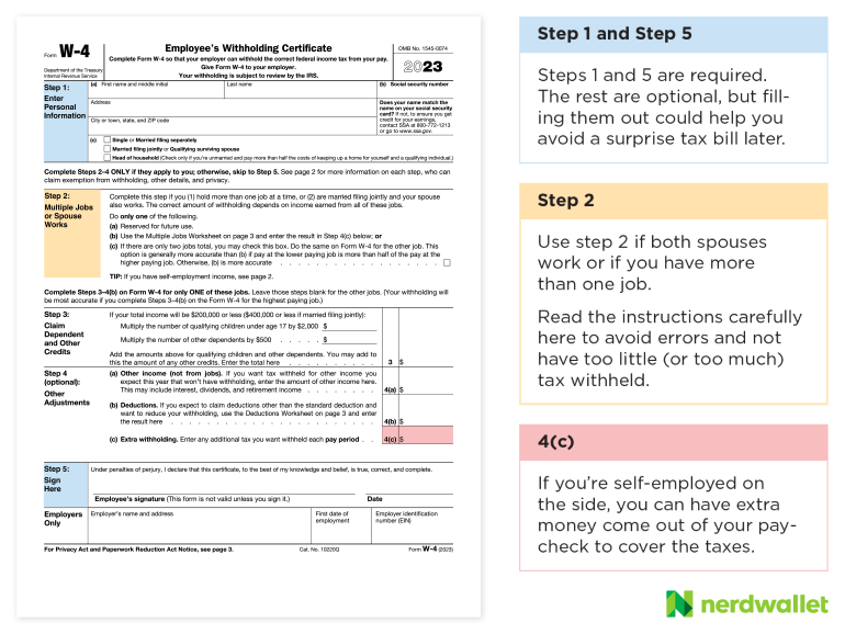 W4 Form 2023 Withholding Printable Forms Free Online