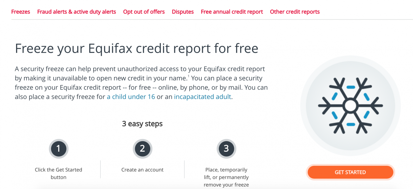 equifax security freeze help