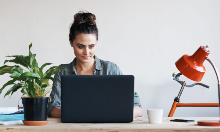 Woman on computer