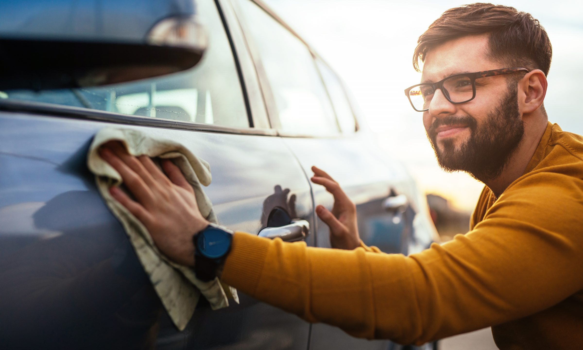 He is Mending his car