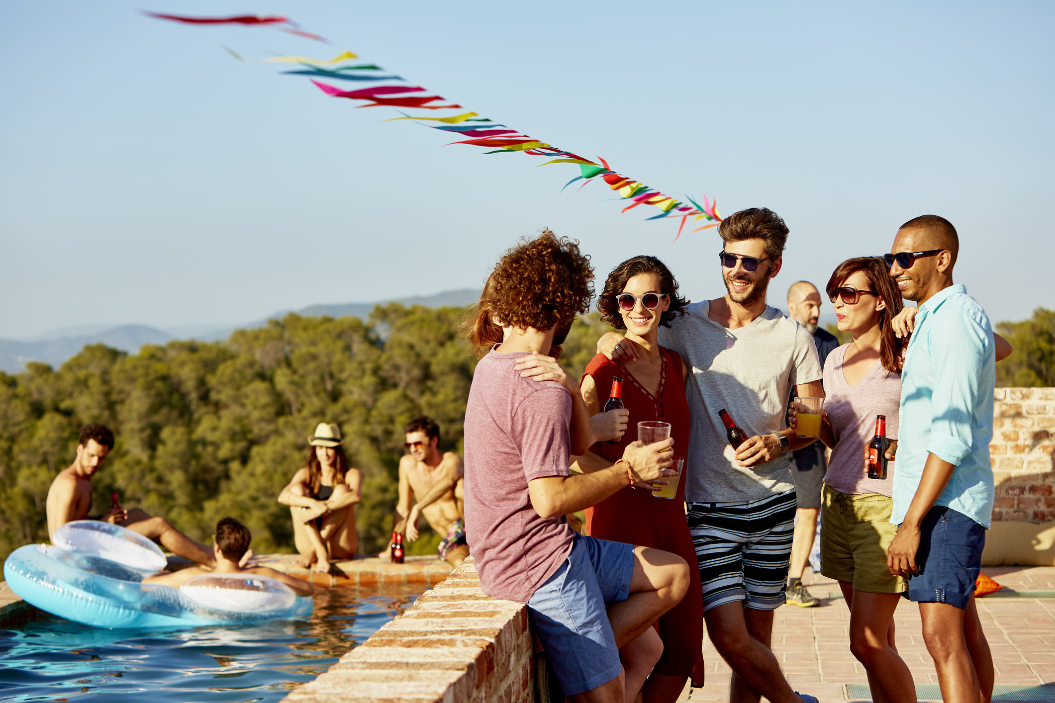 Group Of Friends Enjoying Beach Party High-Res Stock Photo - Getty Images