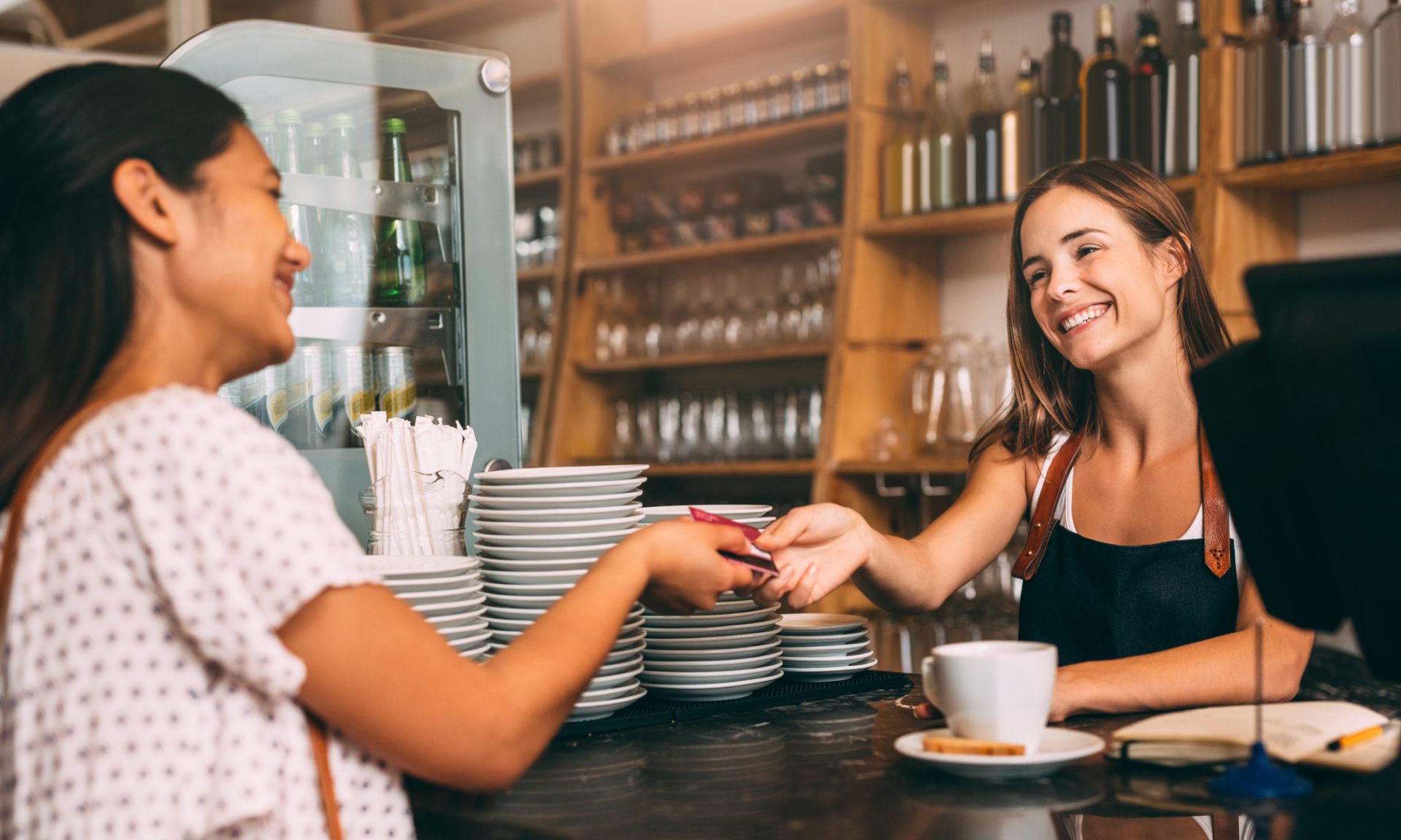 Buying a coffee