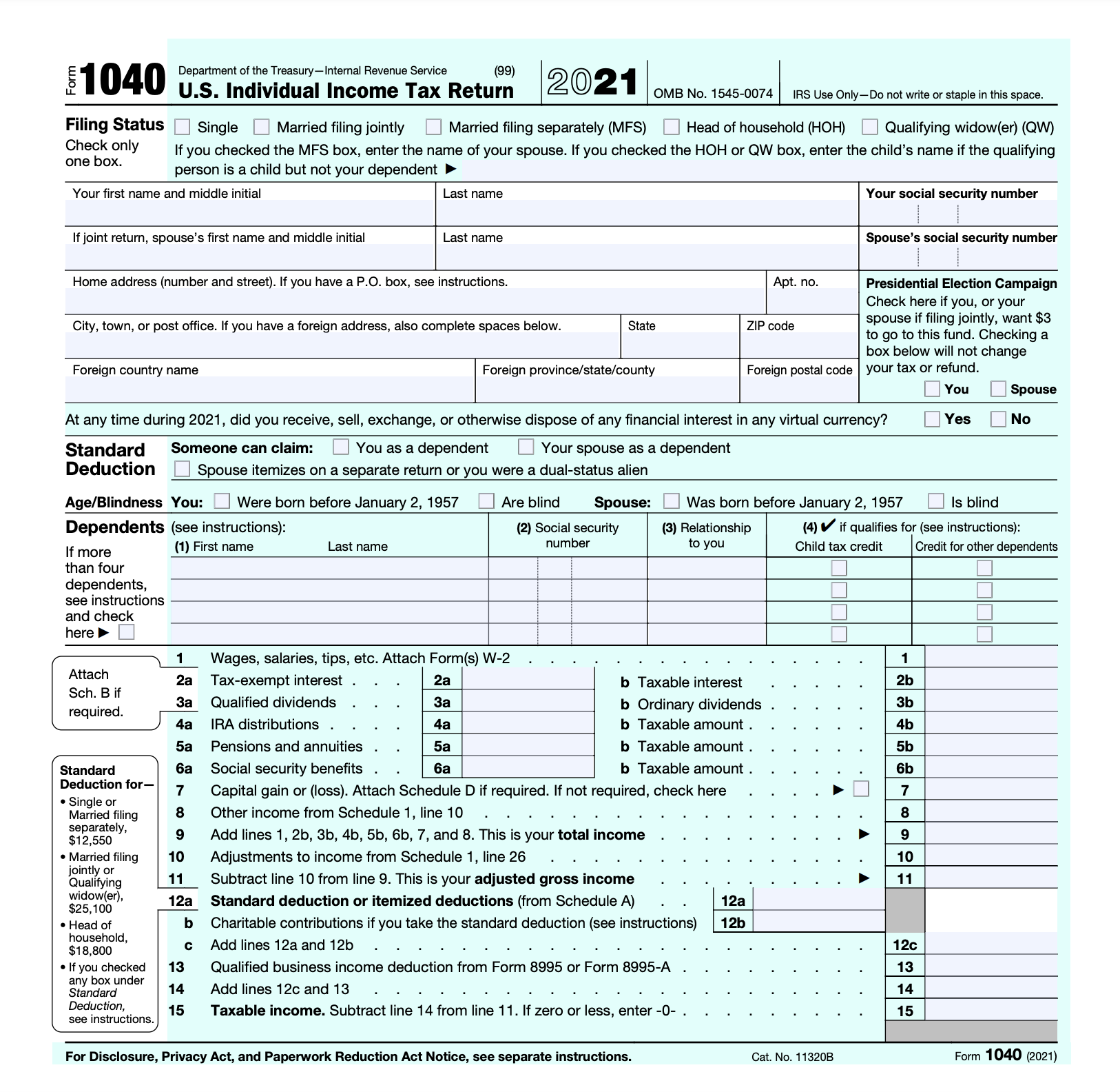 Irs Form 1040 Individual Income Tax Return 22 Nerdwallet