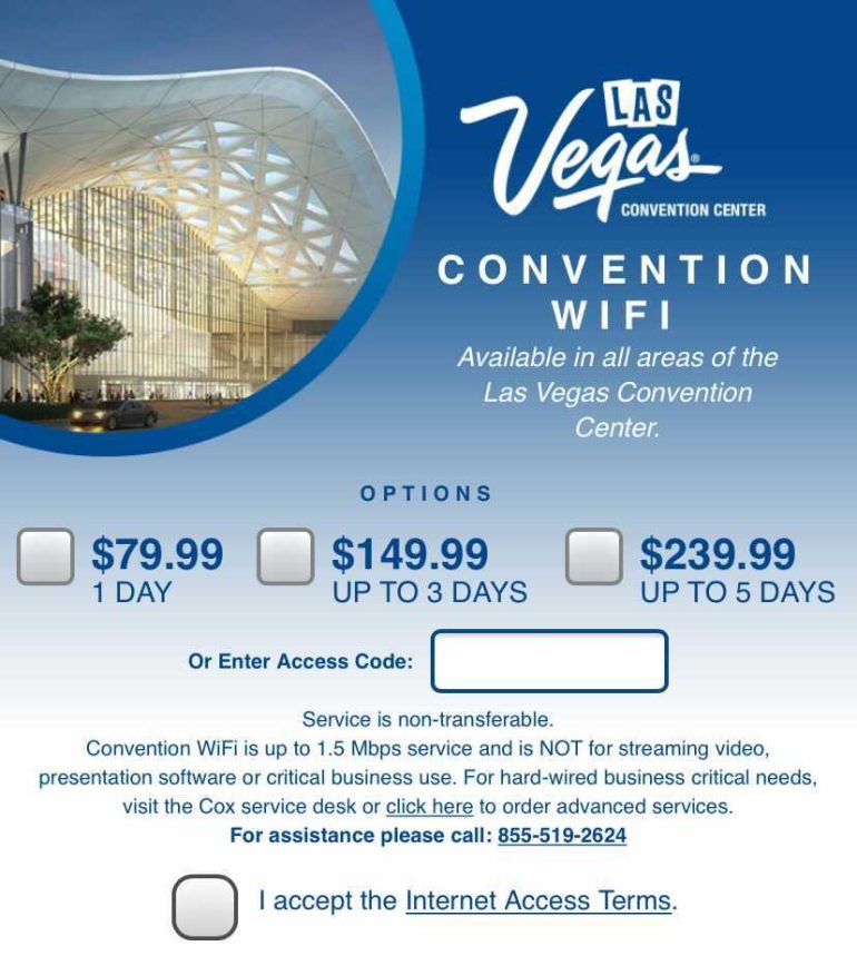 Las Vegas Convention Center WiFi & Other Amenities