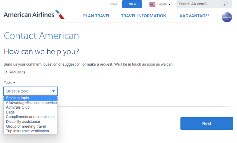 travel information american airlines customer service