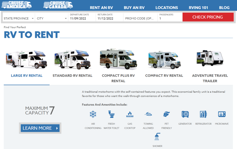 travel trailer rental companies