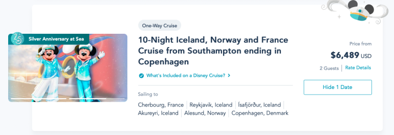 disney european cruise cost