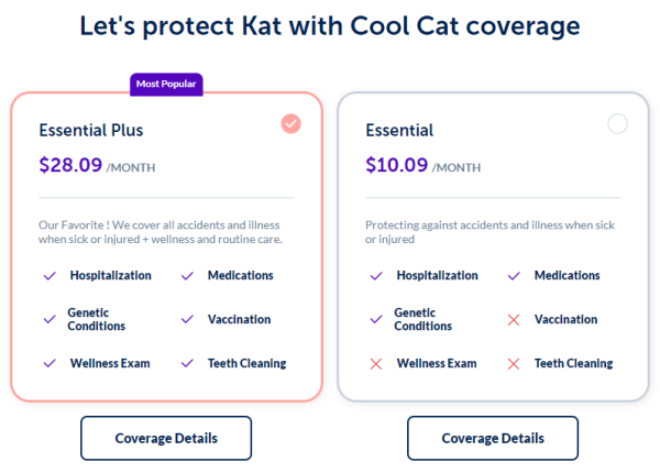 Kanguro pet insurance plan options