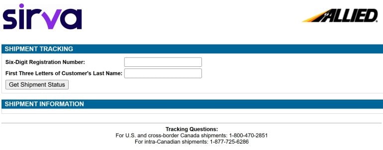 Allied shipment tracking