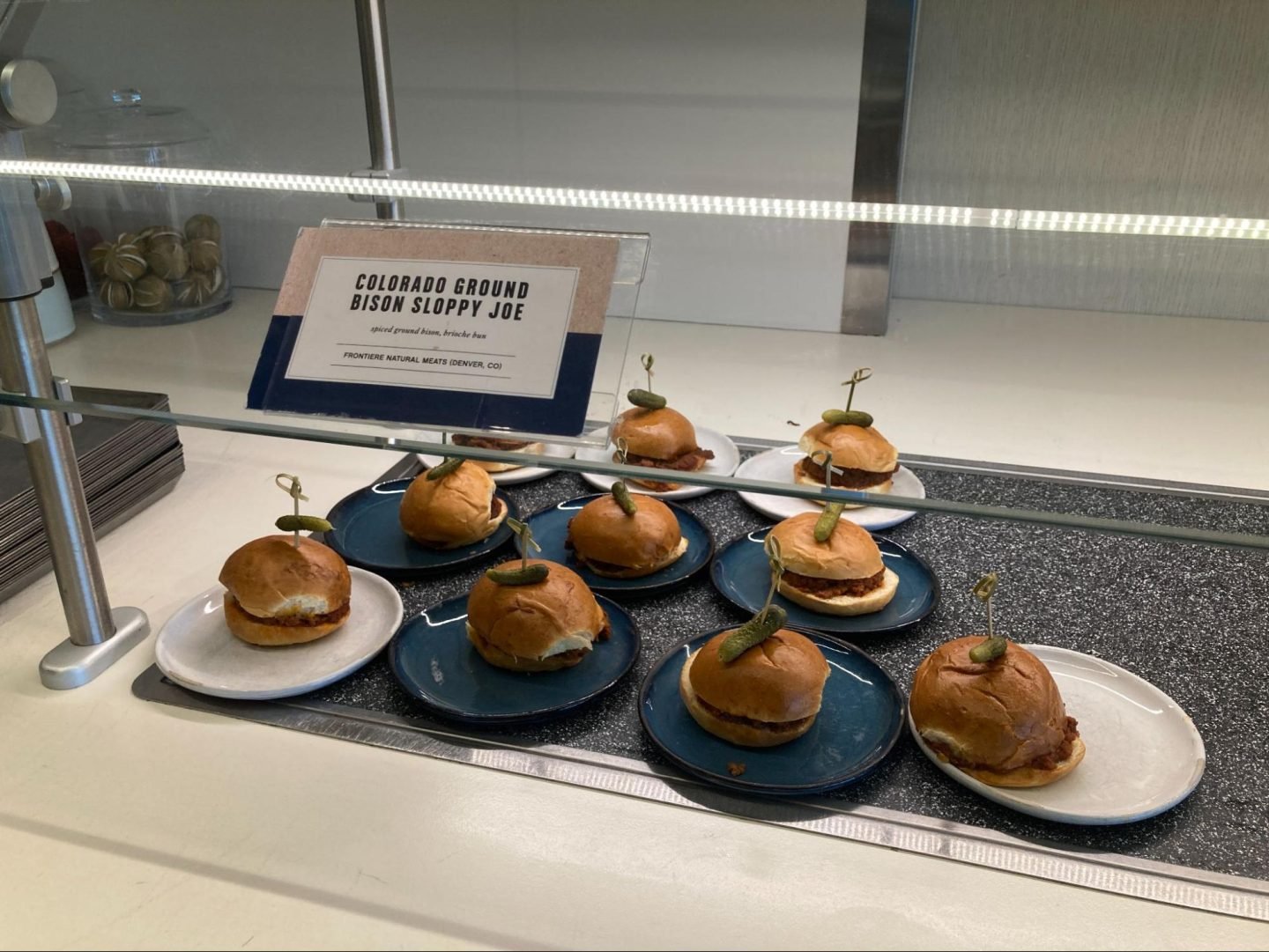 DEN Denver Capital One Lounge bison sloppy joe food