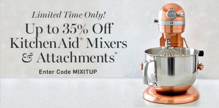 35% off KitchenAid Mixers at Williams-Sonoma