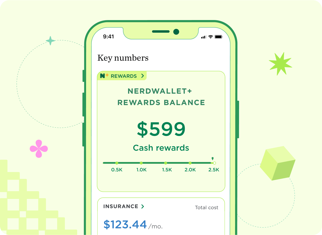 Cellphone showing NerdWallet app