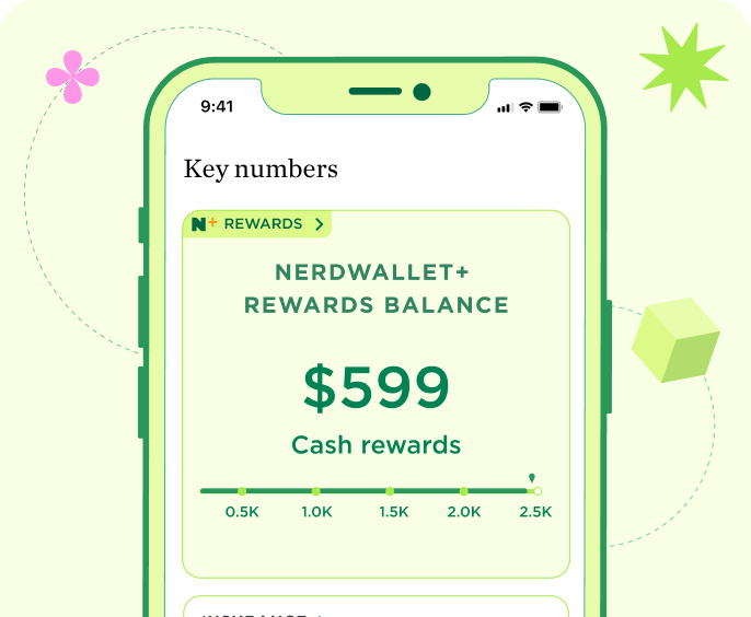 Cellphone showing NerdWallet app