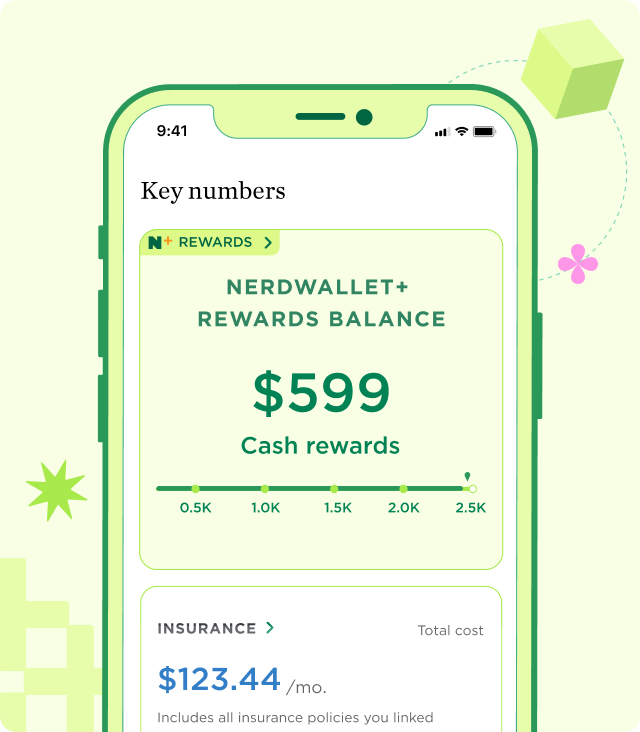 Cellphone showing NerdWallet app