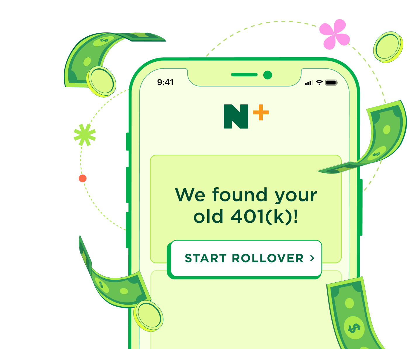 NerdWallet phone app informing user "We found your old 401k!"