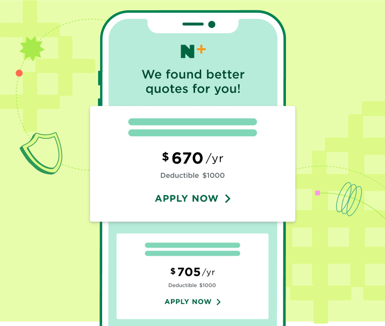 NerdWallet+ phone app showing better insurance quote