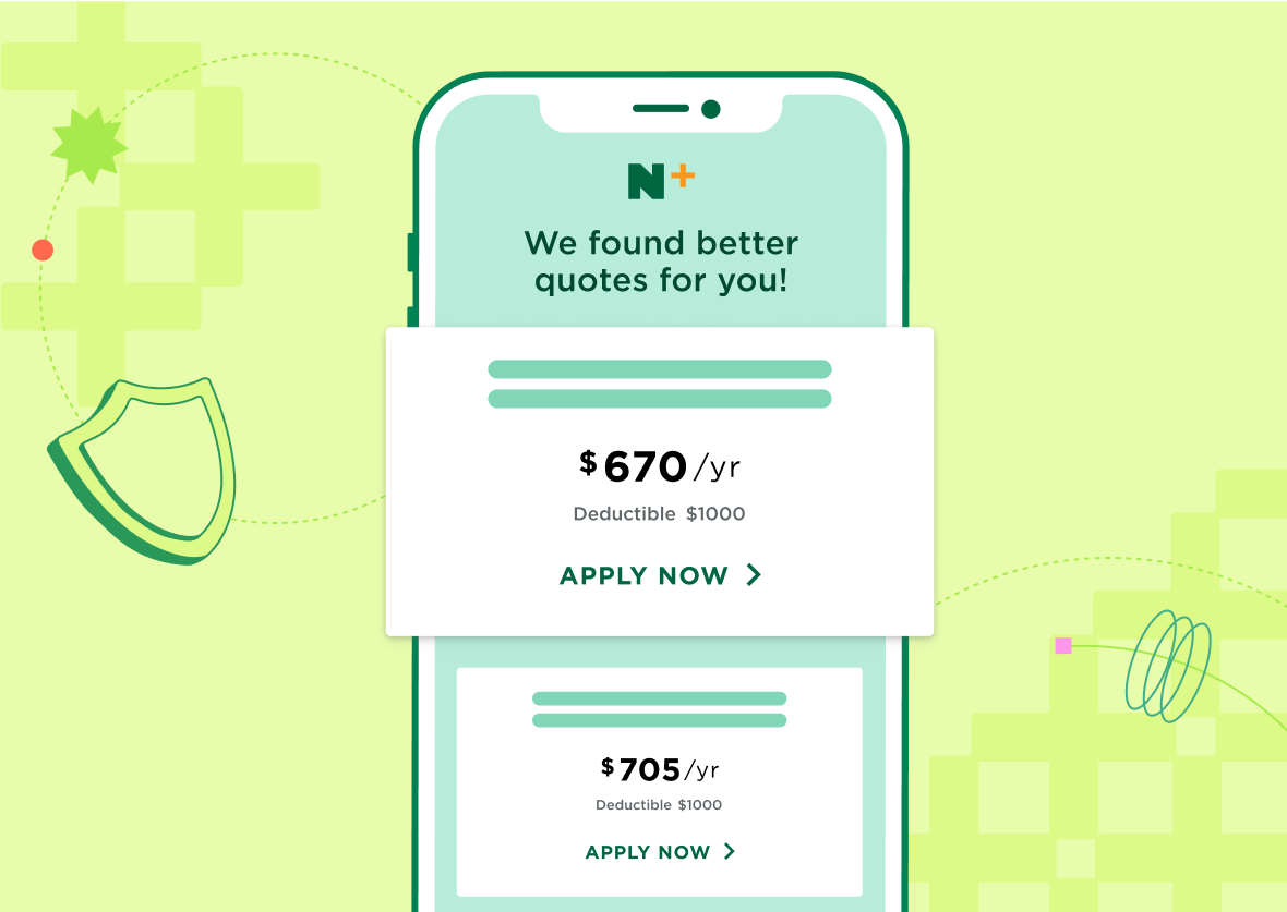 NerdWallet+ phone app showing better insurance quote