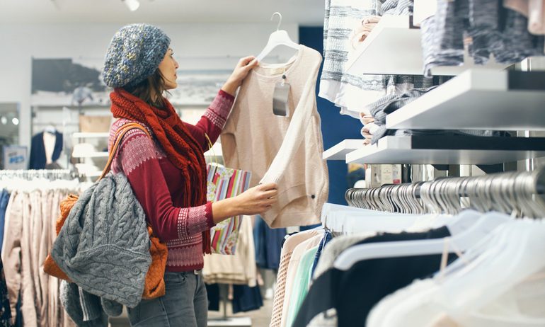 women shopping think credit card