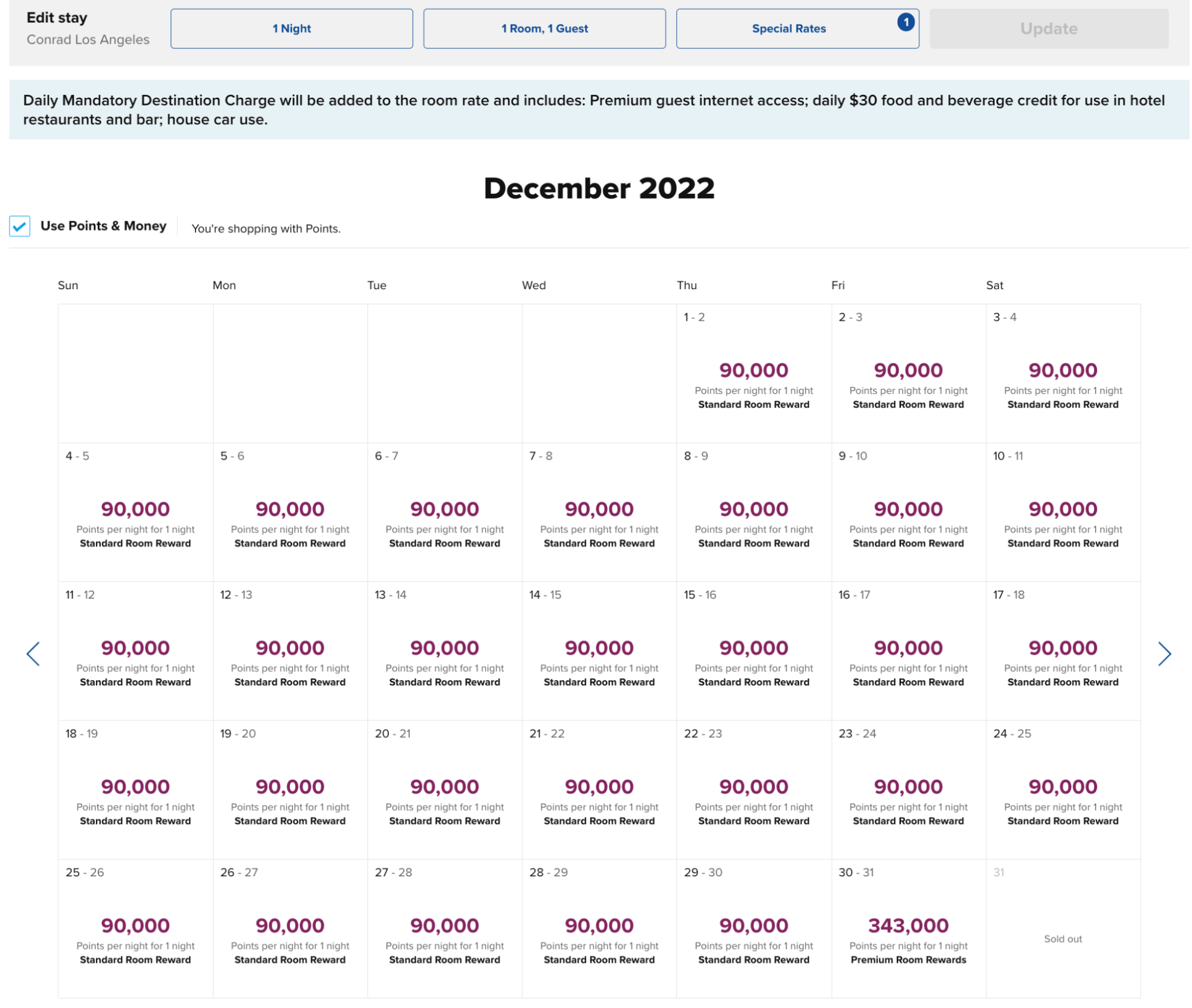 hilton points explorer tool