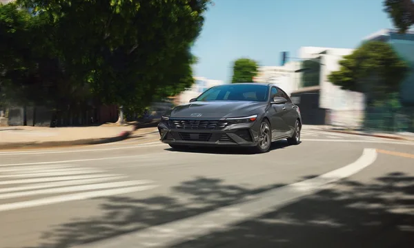 Hyundai Elantra Hybrid on the road